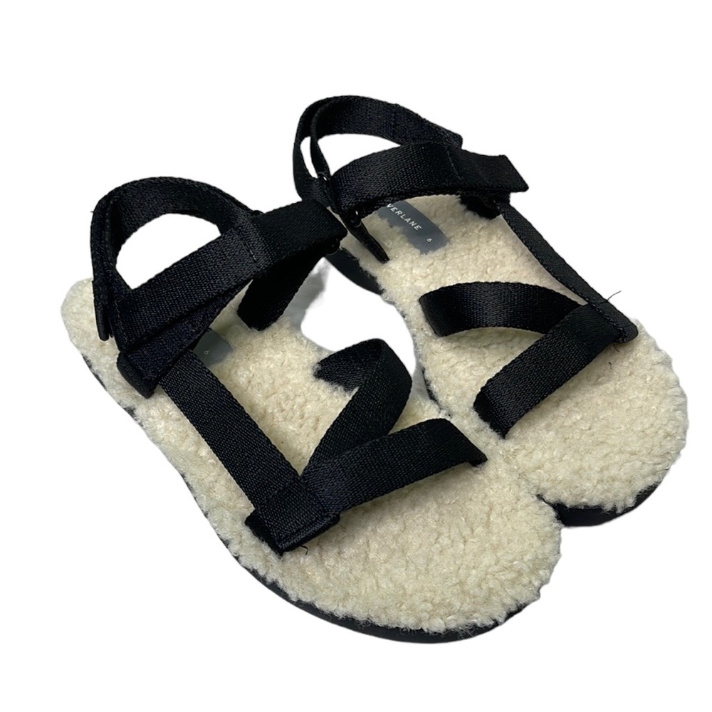 Everlane The ReNew Sport Teddy Fleece Sandal Comfort Womens Size 6